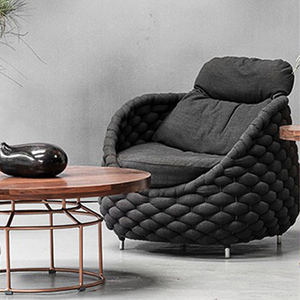 Canapé en corde tissée artisanale bon marché d'usine avec cadre en aluminium incurvé mobilier d'extérieur sectionnel <span class=keywords><strong>petit</strong></span> <span class=keywords><strong>jardin</strong></span> hôtel patio balcon - Product Image 4