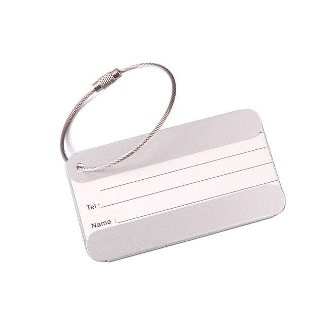 Metal Silver Aluminum Luggage Tags Travel Baggage Tags for Suitcases with Name Address Tel Email Labels