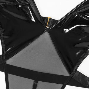 Nouvelle collection 2025 – Tendance AliExpress : Lingerie sexy en dentelle, cuir PU et maille, pour femme <span class=keywords><strong>mature</strong></span>, décolleté plongeant, dos nu, respirante et légère. - Product Image 6