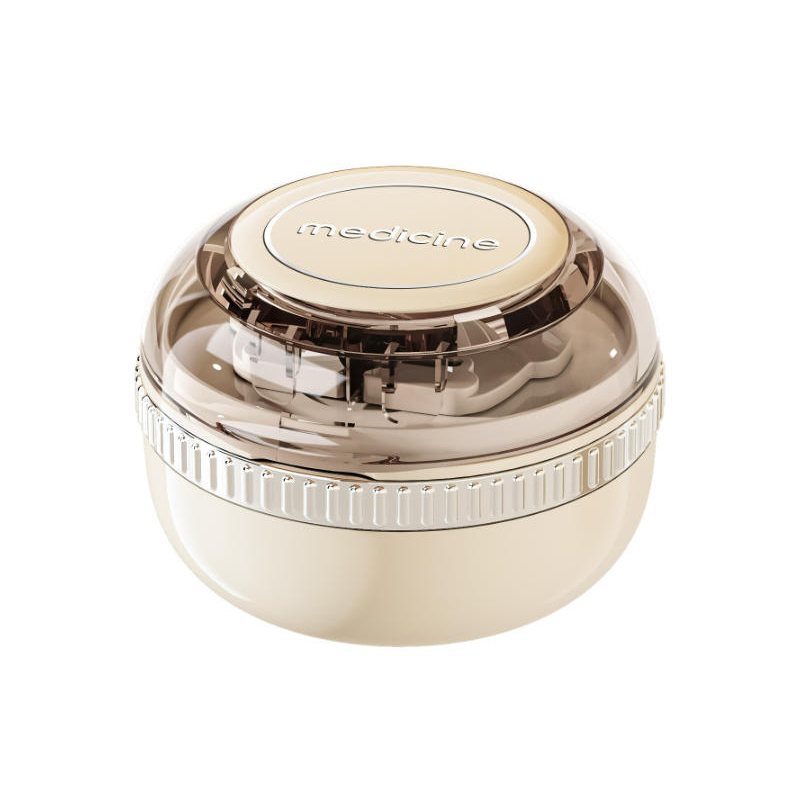New Design Portable Recycled Plastic Medicine Pill Storage Box Container Pill Cutter Hiprove Brand with Logo Printing