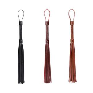 Genuine <b>Leather</b> Retro Woven Whip Black SM Spanking <b>Tool</b> Adult Stimulation Bondage Gear - Product Image 2