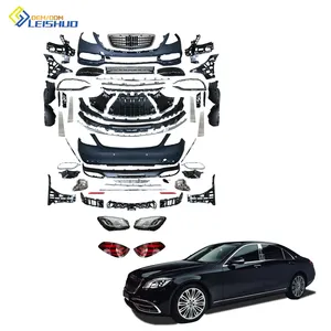Leishuo 2024 Mass Supply W222 Body Kit Front Lip Side Skirts Rear Bumper Body kit For Mercedes-Benz S Class Upgrade To Maybach
