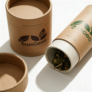 Tube cylindrique en carton pour le stockage des feuilles de thé et des grains de café, avec logo personnalisé, couvercle hermétique, boîte ronde en papier pour emballage alimentaire. - Product Image 3