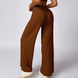 Haute qualité femmes pantalons filetés <span class=keywords><strong>pantalon</strong></span> taille haute Yoga danse <span class=keywords><strong>pantalon</strong></span> vêtements de sport décontracté ample femmes pantalons à jambes larges - Product Image 1