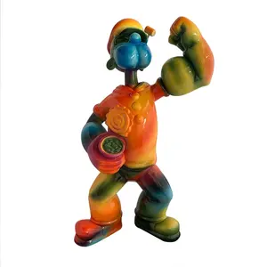 Ready To Ship Lovely Cartoon Game Figure Fiberglass Chrome Statue Popeye Olive Resin Art and Crafts for Home Decoration