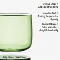 Tasse à thé minimaliste en verre borosilicate de haute qualité 200 ml, résistante à la chaleur, créative, en verre suspendu