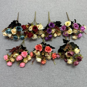 Large Simulation 10 <b>Heads</b> Rich Rose Living Room Hotel Wedding Small Bundle Flowers FGM-MX <b>Styling</b> Manufacturer Wholesale - Product Image 2