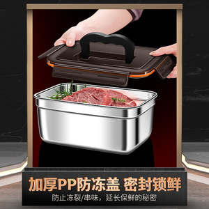 316 Stainless Steel Food Storage Container Rectangular Airtight Lid For Kitchen <b>Refrigerator</b> Lunch Box - Product Image 3
