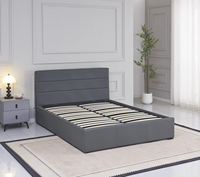 Lit double en bois rembourré avec cadre capitonné, collection 2026, design de créateur