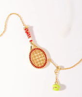 Collier de raquette de tennis à thème sportif, résistant au ternissement, durable, en alliage plaqué or 18 carats pour femme, bijoux de mode