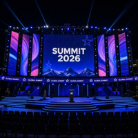 Pantalla LED Curva Geométrica para Conciertos, Video Wall Dinámico de 7680Hz, LED Negro de 500x500, 7.5kg, Módulo Frontal de Montaje Rápido