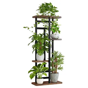 Wooden Plant Rack Support Outdoor Hang Pot Shelf Factory Manufacturer Wedding Decoration Display Multi-Layer Tall Flower Stand