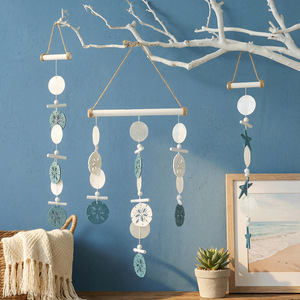 Mediterranean Style Wall Hanging Seashell Starfish Pendant Wind Chime Home Decor - Product Image 1