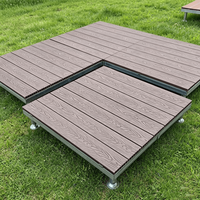 Achat en gros de plateformes de terrasse modulaires préfabriquées en WPC de 1000*1000 mm, design en bois, pour plateformes de jardin extérieures