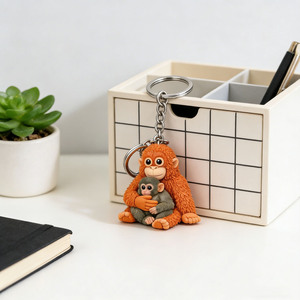 Protect Punch The <b>Monkey</b> Plush Keychain 3D Shape Soft <b>Toy</b> Pendant For Teenagers And Adolescents - Product Image 3