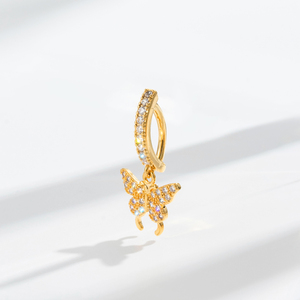 2023 नई स्टेनलेस स्टील तितली डिजाइन 1.6x10mm रिवर्स क्लिकर पेट/नाभि रिंग cz आकर्षण खतरनाक शरीर भेदी - Product Image 4