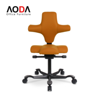 Chaise de bureau à selle best-seller européenne avec base en alliage d'aluminium de 360 mm, chaise ergonomique correctrice de posture, mobilier de bureau Aoda