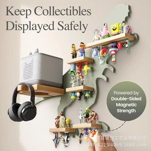 Wooden Dinosaur Shaped Storage <b>Rack</b> 4 Layers Wall Mounted For Figurines And Blind Boxes Children Room Display <b>Shelf</b> - Product Image 4