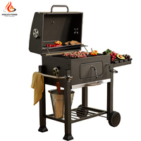 Barbecue portable d'extérieur au charbon de bois et granulés, fumoir