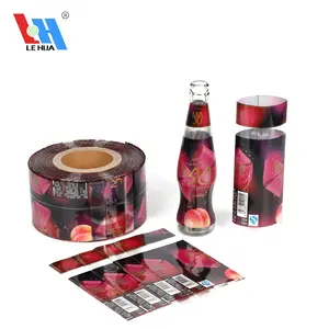 Lapisan anti air pembungkus susut tabung botol anggur cetak warna kustom/PET