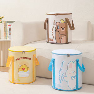 Bañera para pies de dibujos animados, plegable con tapa, portátil, para uso en exteriores, forma redonda, accesorio multifuncional para inodoro - Product Image 1