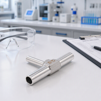 Raccords de soudure pour instruments en acier inoxydable poli forgé certifiés HAL-LOK ISO9001, réducteur en T 3 voies à tête circulaire, diamètre extérieur 1/4''-1''