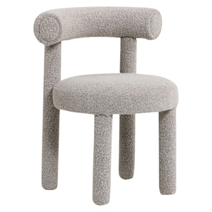 Silla de comedor de Evento de Boda sin brazos con respaldo de tela de terciopelo con piernas cilíndricas crema simple nórdicas modernas - Product Image 1