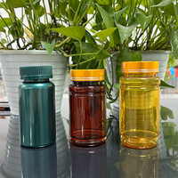 Flacon à pilules en plastique de qualité alimentaire, écologique, personnalisé, à marque privée, orange et or, vide, pour capsules et médicaments