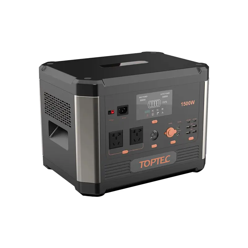 Stockage d'énergie portable haute puissance 220v alimentation d'urgence 1500w station d'alimentation portable pour l'extérieur