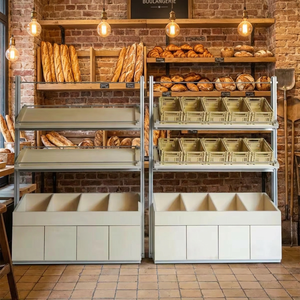 Vitrina Modular para Panadería, Estante Inclinado para Exhibición de Pan con Unidad de Almacenamiento, Estantes de Exhibición con Marco de Aluminio - Product Image 3