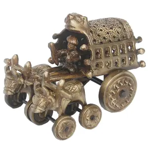 Antike Messing Bullock Cart Bull Cart Volkskunst
