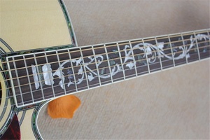 Flyoung Natural Wood Color 41 Inch Acoustic Guitar D45 Model <b>Top</b> Solid Classical Guitar Cut Away Body - Product Image 3