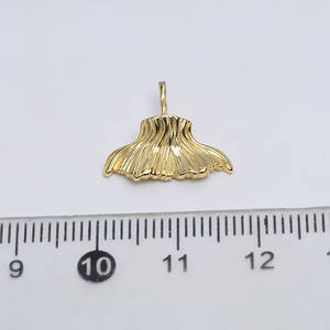 Accesorio de Plata S925 Hecho a Mano con Forma de Cola de Pez, Estilo Barroco, Versátil, para DIY, Soporte Hueco para Cuentas, 4013, Bañado en Oro - Product Image 3