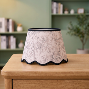Vintage Floral Printed Linen <b>Lampshade</b> with Scalloped Edge <b>for</b> Home Decor - Product Image 2