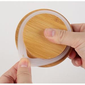 Barattolo in Ceramica Moderno con Coperchio in Bambù e Guarnizione in Silicone, Ecologico, 250ml, <span class=keywords><strong>per</strong></span> Conservazione <span class=keywords><strong>Alimenti</strong></span> o Regali - Product Image 4