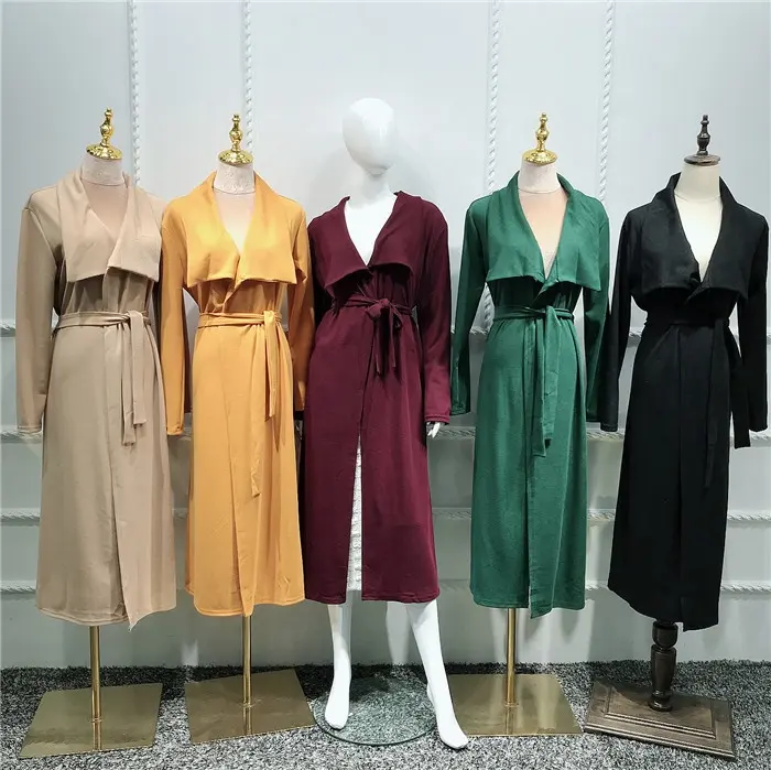 Moslim vrouwen knit abaya Dubai turkse vest jas Arabische jurk lange blouse islamitische kleding