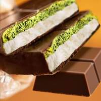 Chocolat au lait halal végétarien personnalisé en gros, fourré à la pâte de pistache de Dubaï, confiserie