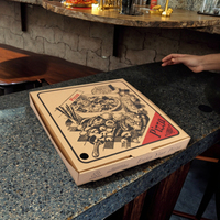 Boîte à pizza en papier écologique, logo personnalisé imprimé, boîte d'emballage pour la livraison de nourriture à emporter, boîte à pizza en carton ondulé pour la pizza