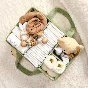 Toptan fiyat keçe bebek bezi Caddy Nappy organizatör depolama sepeti anne çantası ile kreş depolama