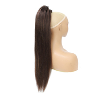 Extensions de cheveux naturels à cordon de serrage, extensions de cheveux humains Remy vierges pour femme