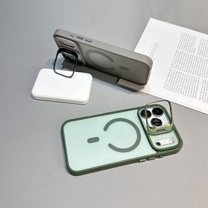 Étui mat de support d'objectif d'anneau de luxe pour <span class=keywords><strong>iPhone</strong></span> 16 <span class=keywords><strong>Pro</strong></span> Max 17 Air 15 14 Plus 13 12 <span class=keywords><strong>11</strong></span> couverture arrière à changement magnétique transparent - Product Image 2