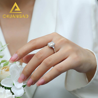 Bague Moissanite en argent 925 Ensemble de bagues de mariage Moissanite Bague Moissanite pour femme