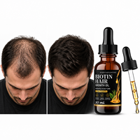 Huile de croissance capillaire, fabricant, marque privée, biotine, huile de soin du cuir chevelu à base de plantes, emballage personnalisé, vente en gros, 30 ml