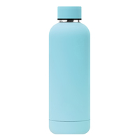 이중 벽 절연 열 캠핑 로고 디자인 휴대용 17oz/500ml 스테인레스 스틸 물병 고무 코팅 진공 플라스크