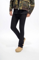 Jean pour homme Y2K en denim noir de jais, coupe évasée, 5 poches, style streetwear, personnalisable, OEM/ODM, haute qualité 2026