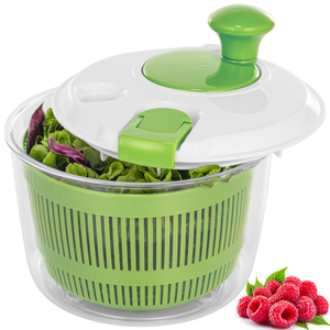 Grande essoreuse à salade manuelle de 5 L avec poignée rotative pour fruits, légumes, eau et huile, séchage rapide, préparation alimentaire rapide - Product Image 1