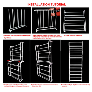 Stock suffisant : 36 paires de range-chaussures à suspendre sur la porte, DIY, 12 niveaux - Product Image 3