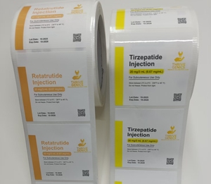 Maßgeschneiderter Starkhaftender Drahtkleber Dreifarbiger Farbverlauf Druck Leichte Beschichtung Injektionsstift Rollenetikett Aufkleber - Product Image 2