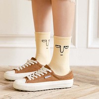 Chaussettes colorées amusantes à l'expression amusante, tendance Harajuku coréenne, chaussettes pour filles Kawaii, chaussettes unisexes, chaussettes surprises pour femmes