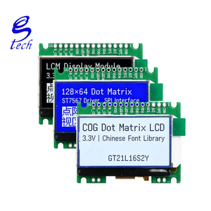 Módulo LCD de matriz de puntos COG de 128*64 con biblioteca de fuentes chinas incorporada GT21L16S2W, interfaz SPI, módulo de pantalla LCM de 3,3 V - Product Image 1